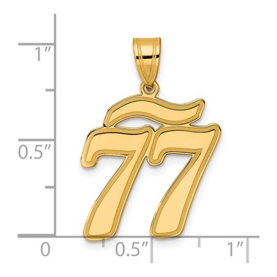 14K Yellow Gold Script Number 77 Pendant – view 5