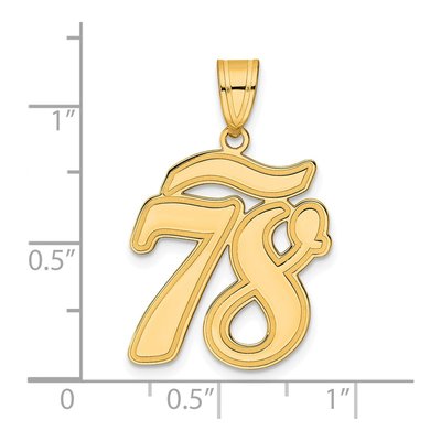 14K Yellow Gold Script Number 78 Pendant – view 5