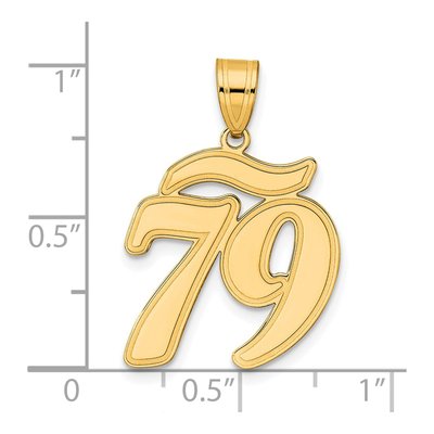 14K Yellow Gold Script Number 79 Pendant – view 5