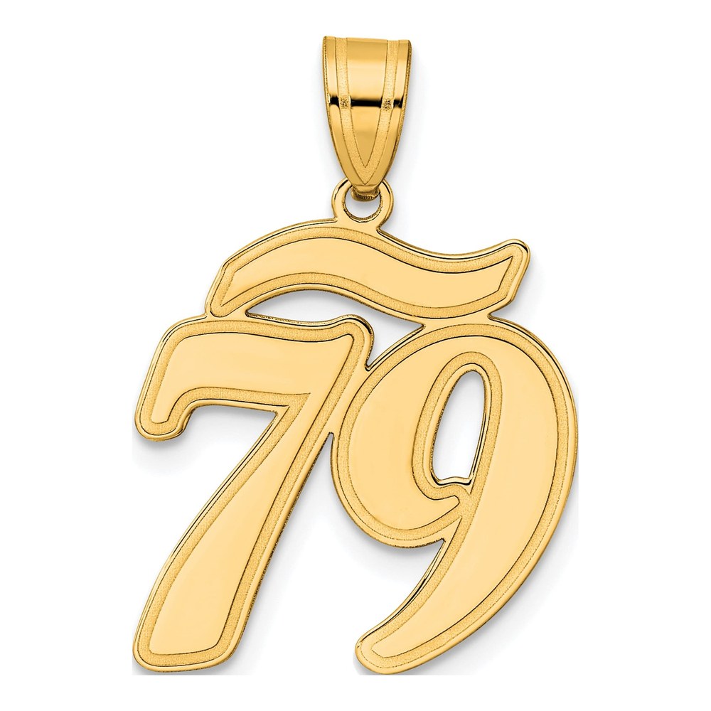 14K Yellow Gold Script Number 79 Pendant