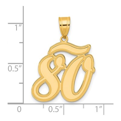 14K Yellow Gold Script Number 80 Pendant – view 5