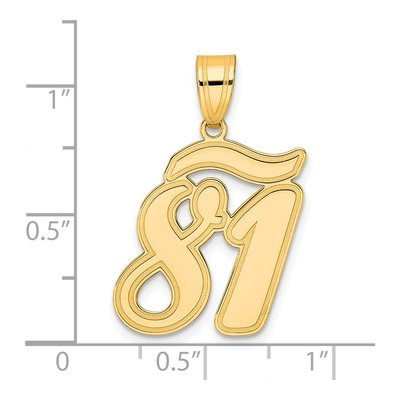 14K Yellow Gold Script Number 81 Pendant – view 5