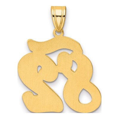 14K Yellow Gold Script Number 82 Pendant – view 4