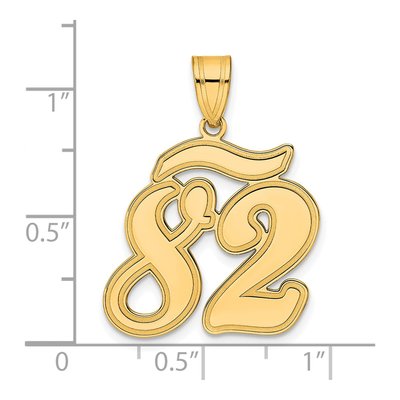 14K Yellow Gold Script Number 82 Pendant – view 5