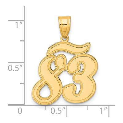14K Yellow Gold Script Number 83 Pendant – view 5