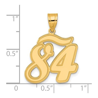 14K Yellow Gold Script Number 84 Pendant – view 5
