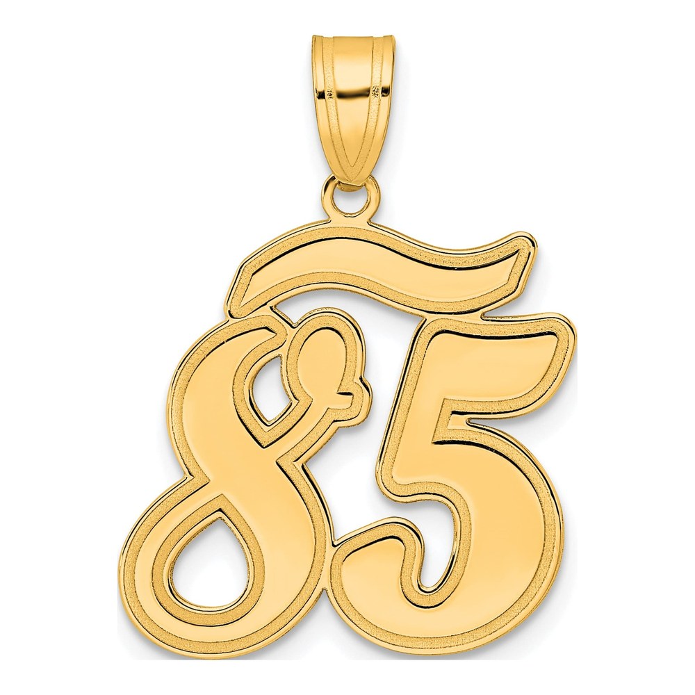 14K Yellow Gold Script Number 85 Pendant