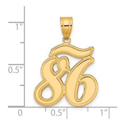 14K Yellow Gold Script Number 86 Pendant – view 5