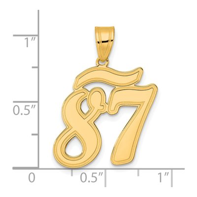 14K Yellow Gold Script Number 87 Pendant – view 5