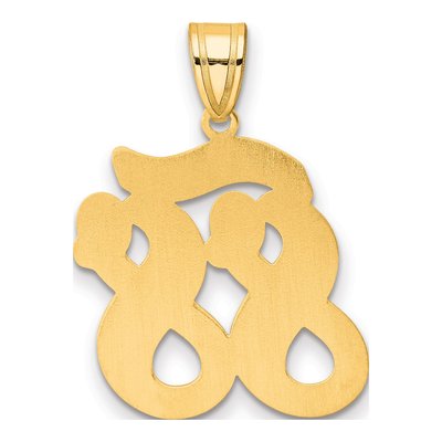 14K Yellow Gold Script Number 88 Pendant – view 4