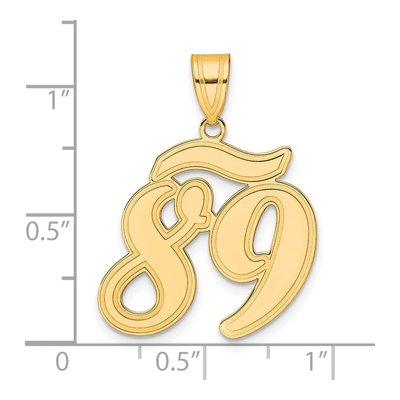 14K Yellow Gold Script Number 89 Pendant – view 5