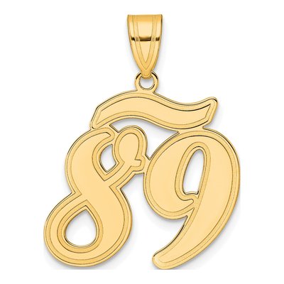 14K Yellow Gold Script Number 89 Pendant