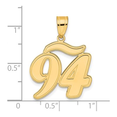 14K Yellow Gold Script Number 94 Pendant – view 5