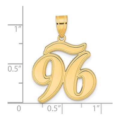14K Yellow Gold Script Number 96 Pendant – view 5