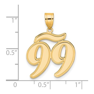14K Yellow Gold Script Number 99 Pendant – view 5