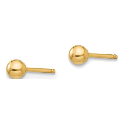 14K Yellow Gold Ball Stud Earrings – view 3