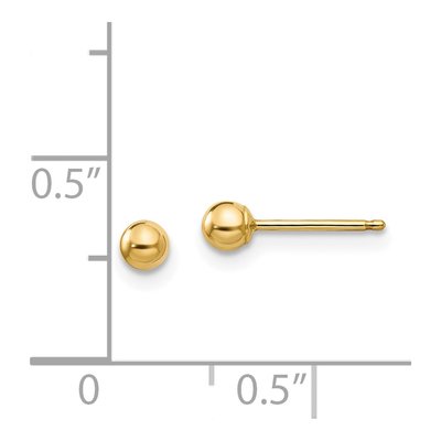 14K Yellow Gold Ball Stud Earrings – view 5