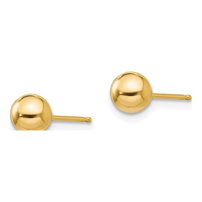 14K Yellow Gold Ball Stud Earrings – view 3