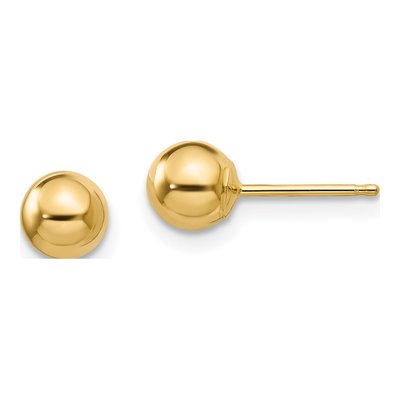 14K Yellow Gold Ball Stud Earrings