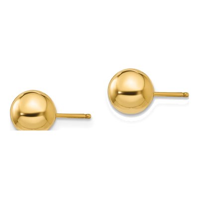 14K Yellow Gold Ball Stud Earrings – view 3