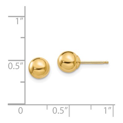 14K Yellow Gold Ball Stud Earrings – view 5