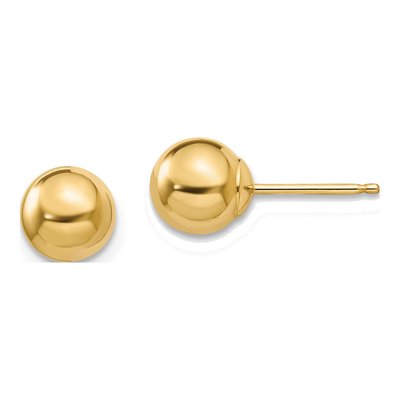 14K Yellow Gold Ball Stud Earrings