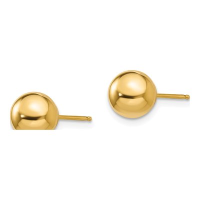 14K Yellow Gold Ball Stud Earrings – view 3