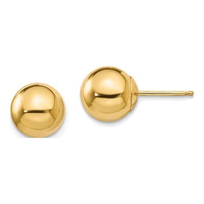 14K Yellow Gold Ball Stud Earrings