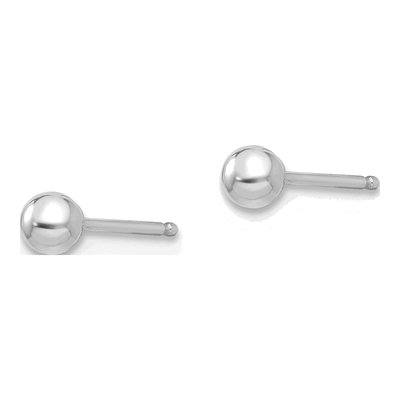 14K White Gold Ball Stud Earrings – view 3