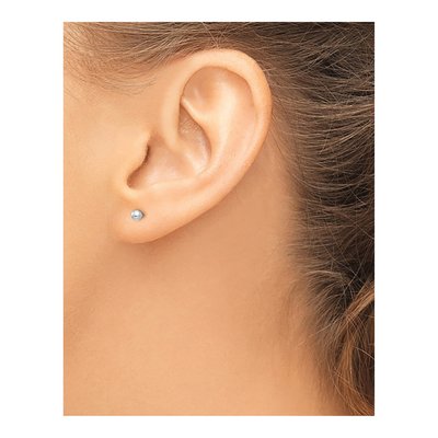 14K White Gold Ball Stud Earrings – view 4