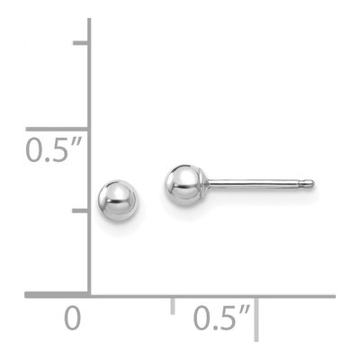14K White Gold Ball Stud Earrings – view 5