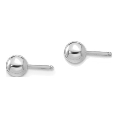 14K White Gold Ball Stud Earrings – view 2