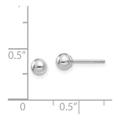 14K White Gold Ball Stud Earrings – view 4