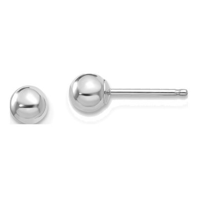 14K White Gold Ball Stud Earrings