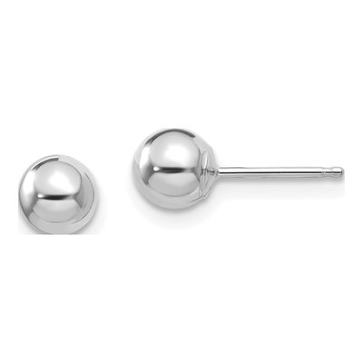 14K White Gold Ball Stud Earrings