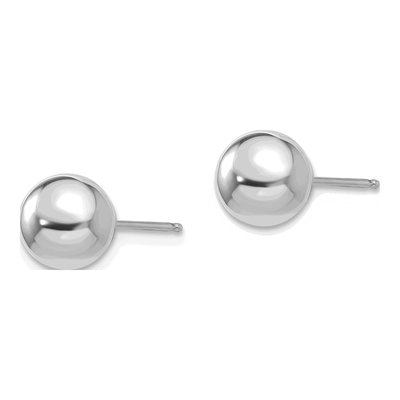 14K White Gold Ball Stud Earrings – view 3