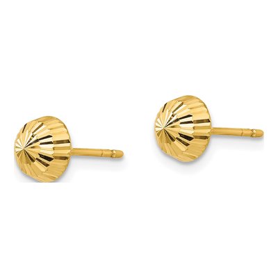 14K Yellow Gold Swirl Button Stud Earrings – view 3