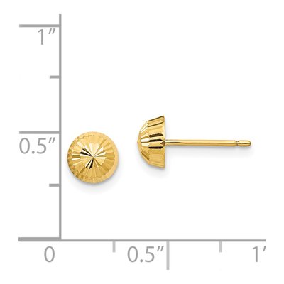 14K Yellow Gold Swirl Button Stud Earrings – view 5