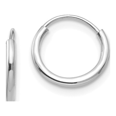 14K White Gold Endless Hoop Earring Set of 3 – view 3