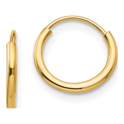 14K Gold Endless Hoop Earring Set, 3 Pair – view 2