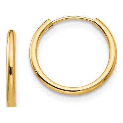 14K Gold Endless Hoop Earring Set, 3 Pair – view 4