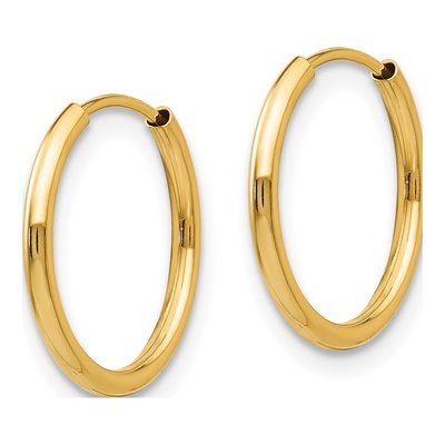 14K Gold Endless Hoop Earring Set, 3 Pair – view 5