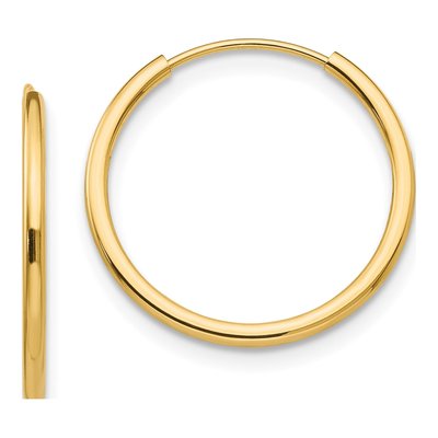 14K Gold Endless Hoop Earring Set, 3 Pair – view 6