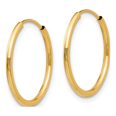 14K Gold Endless Hoop Earring Set, 3 Pair – view 7