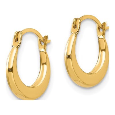 14K Yellow Gold 12mm Small Hoop Earrings – view 3