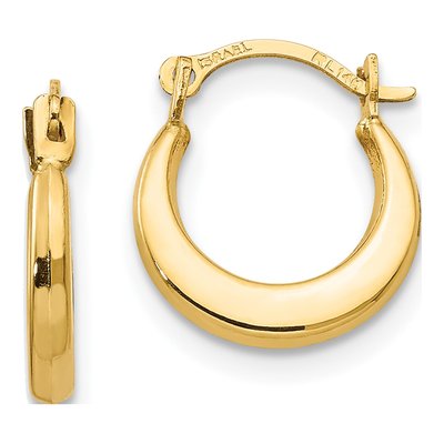 14K Yellow Gold 12mm Small Hoop Earrings