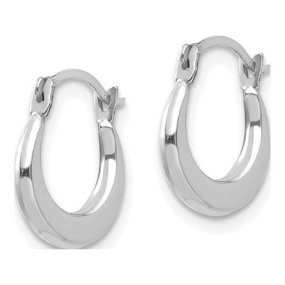14K White Gold 12mm Small Hoop Earrings – view 3