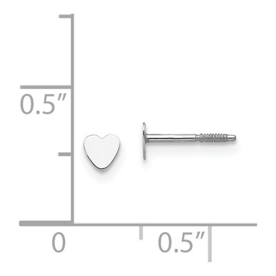 14K White Gold Tiny Heart Baby Stud Earrings – view 5