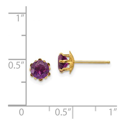 14K Yellow Gold 5mm CZ June Birthstone Stud Earrings – view 5