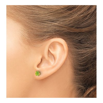 14K Yellow Gold 5mm CZ August Birthstone Stud Earrings – view 4